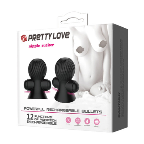 Вибропомпы для сосков черные Pretty Love