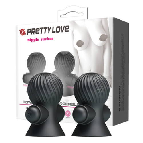 Вибропомпы для сосков черные Pretty Love