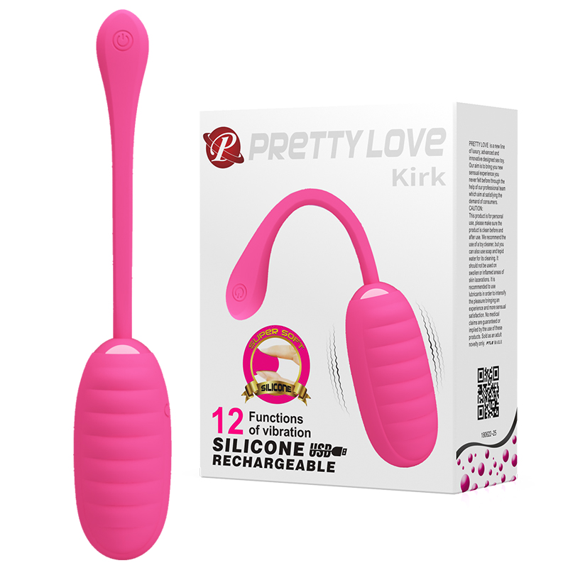Перезаряжаемое виброяйцо рельефное Pretty Love Kirk розовое