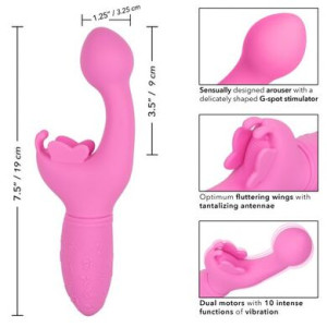 Перезаряжаемый розовый вибратор-кролик Rechargeable Butterfly Kiss (иной угол)