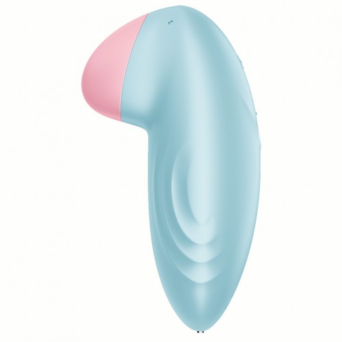 Перезаряжаемый смарт-стимулятор с вибрацией голубой Tropical Tip Satisfyer