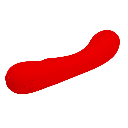 Перезаряжаемый изогнутый вибратор для точки G Pretty Love Matt Super Soft Silicone красный