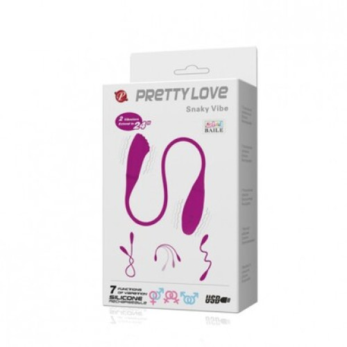 Гибкий двойной вибратор-«змейка» для пар Snaky 2 Vibe Pretty Love
