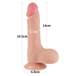 Реалистичный фаллоимитатор с эффектом двойной кожи Sliding-Skin Dual Layer Dong 19 см (иной угол)