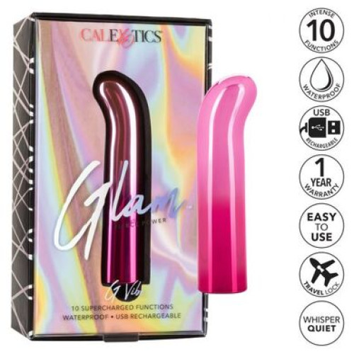 Перезаряжаемый розовый вибратор для G-точки Glam G Vibe