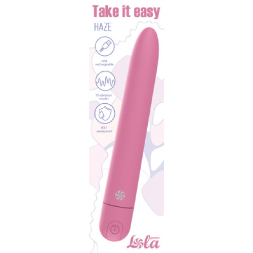 Перезаряжаемый классический вибратор розовый Take it easy Haze