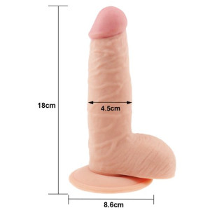Реалистичный широкий фаллос на присоске The Ultra Soft Dude 18 см (иной угол)