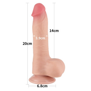 Реалистичный фаллоимитатор с эффектом двойной кожи Sliding-Skin Dual Layer Dong 20 см (иной угол)