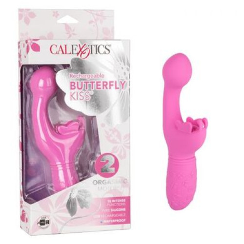 Перезаряжаемый розовый вибратор-кролик Rechargeable Butterfly Kiss