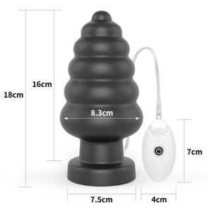 Большая анальная пробка с вибрацией King Sized Vibrating Anal Cracker 18 см (иной угол)