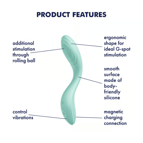 Вибратор для точки G с катающимся шариком мятный Rrrolling Pleasure Satisfyer