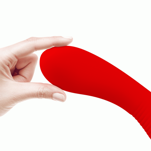 Перезаряжаемый изогнутый вибратор для точки G Pretty Love Matt Super Soft Silicone красный