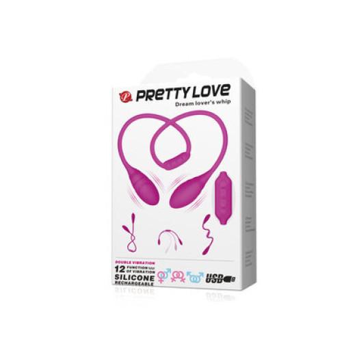 Гибкий двойной вибратор-«кнут» для пар Pretty Love Dream Lover's Whip