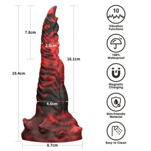Вибратор в форме лапы с двумя когтями - Double-Claw Vibrating Silicone Dildo Savage Charm 10 режимов вибрации (иной угол)