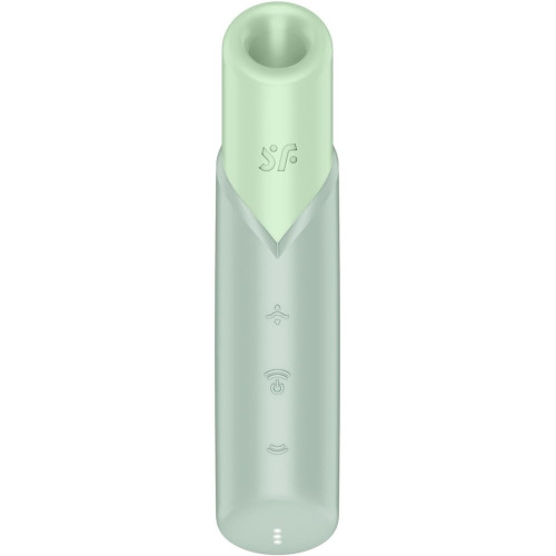 Бесконтактный вакуумный стимулятор клитора мятный Naughty Kiss Satisfyer