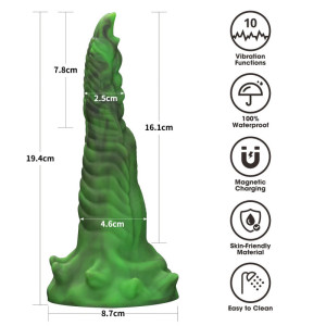 Вибратор в форме лапы с двумя когтями - Double-Claw Vibrating Silicone Dildo Savage Charm 10 режимов вибрации (иной угол)