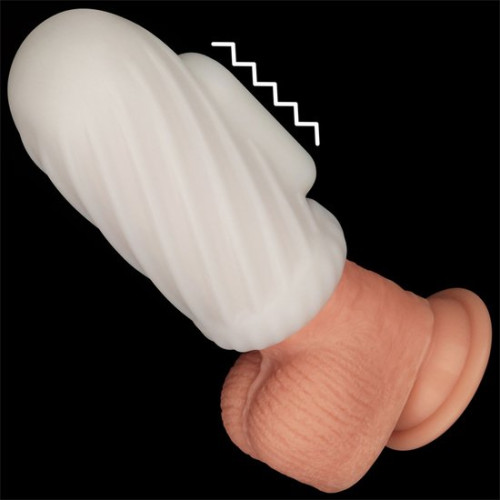 Рельефная вибронасадка на пенис Dual Purpose Sleeve-Spiral