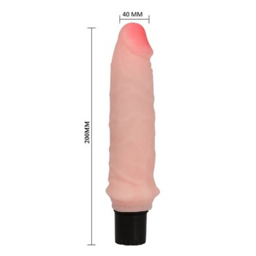 Телесный вибратор Realistic Cock 20 см