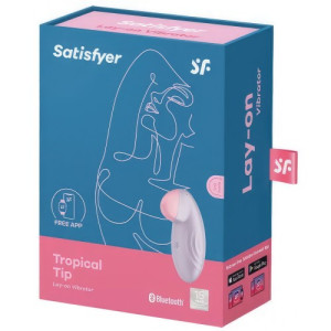 Перезаряжаемый смарт-стимулятор с вибрацией сиреневый Tropical Tip Satisfyer (иной угол)
