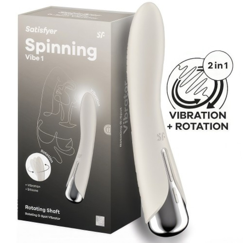Вибратор для точки G с ротацией бежевый Spinning Vibe 1 Satisfyer