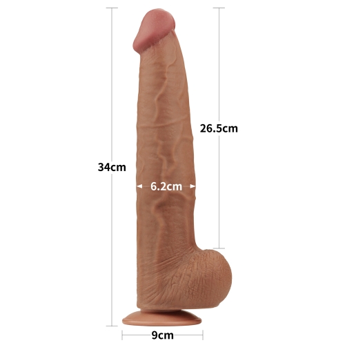 Реалистичный фаллоимитатор-мулат на присоске Lovetoy Sliding-Skin Dual Layer Dong 34 см