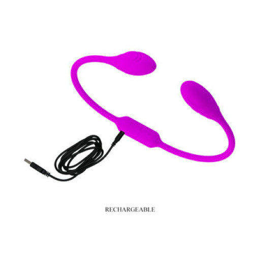Гибкий двойной вибратор-«кнут» для пар Pretty Love Dream Lover's Whip