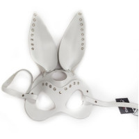 Маска Зайчика из натуральной кожи с люверсами белая Erotoys Fetish line, Ero-98w