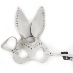 Маска Зайчика из натуральной кожи с люверсами белая Erotoys Fetish line, Ero-98w