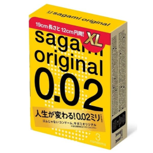 Полиуретановые презервативы увеличенного размера Sagami Original 0,02 Extra Large XL-size (3 шт)