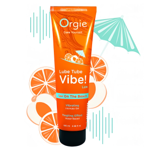 Съедобный лубрикант на водной основе с эффектом вибрации Orgie Lube Tube Vibe Low 100 мл Коктель Секс на пляже