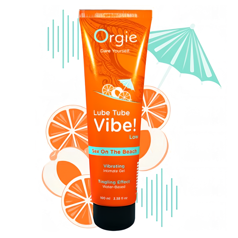 Съедобный лубрикант на водной основе с эффектом вибрации Orgie Lube Tube Vibe Low 100 мл Коктель Секс на пляже
