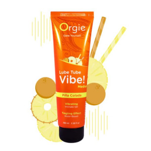 Съедобный лубрикант на водной основе с эффектом вибрации Orgie Lube Tube Vibe Medium 100 мл Пина Колада