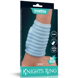 Рельефная вибронасадка на пенис Wave Knights Ring
