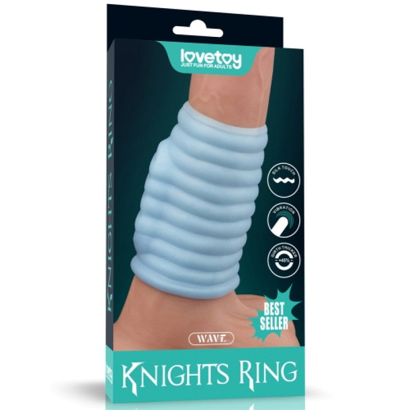 Рельефная вибронасадка на пенис Wave Knights Ring