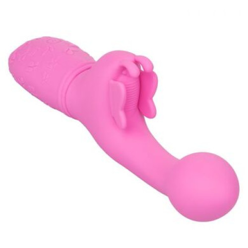Перезаряжаемый розовый вибратор-кролик Rechargeable Butterfly Kiss