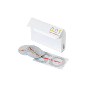 Полиуретановые презервативы Sagami Original 0,01 (5 шт) (иной угол)