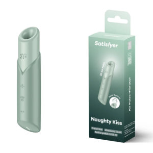 Бесконтактный вакуумный стимулятор клитора мятный Naughty Kiss Satisfyer