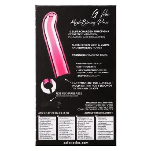 Перезаряжаемый розовый вибратор для G-точки Glam G Vibe