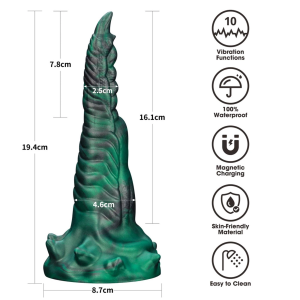 Вибратор в форме лапы с двумя когтями - Double-Claw Vibrating Silicone Dildo Savage Charm 10 режимов вибрации (иной угол)