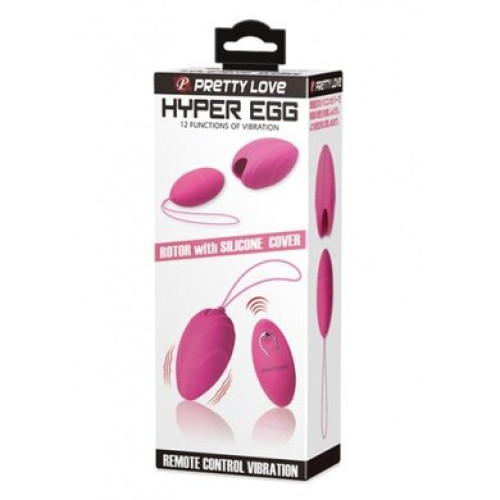 Виброяйцо со съёмным силиконовым чехлом и беспроводным пультом Pretty Love Hyper Egg