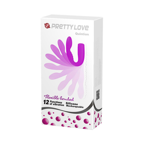 Гибкий вибратор для точки G и клитора Pretty Love Quinrion фиолетовый