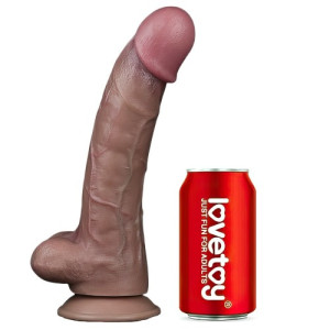 Реалистичный фаллос-мулат с мошонкой Lovetoy Silicone Cock 27 см (иной угол)