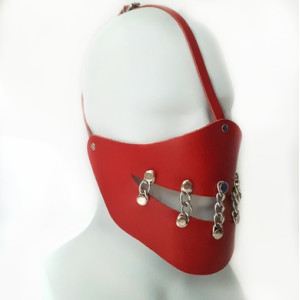 Маска Smile из натуральной кожи красная Erotoys Fetish line, Ero-223r