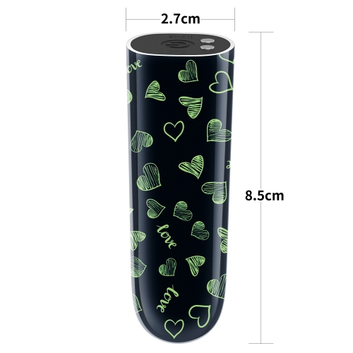 Перезаряжаемый мини вибратор светящийся в темноте LoveToy Heart Massager