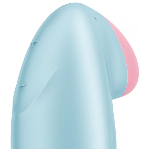 Перезаряжаемый смарт-стимулятор с вибрацией голубой Tropical Tip Satisfyer