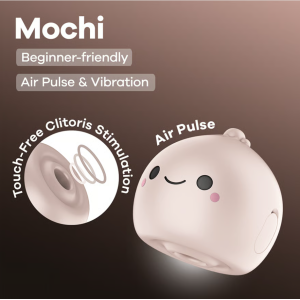 Бесконтактный вакуумно-волновой стимулятор клитора бежевый Mochi Satisfyer (иной угол)