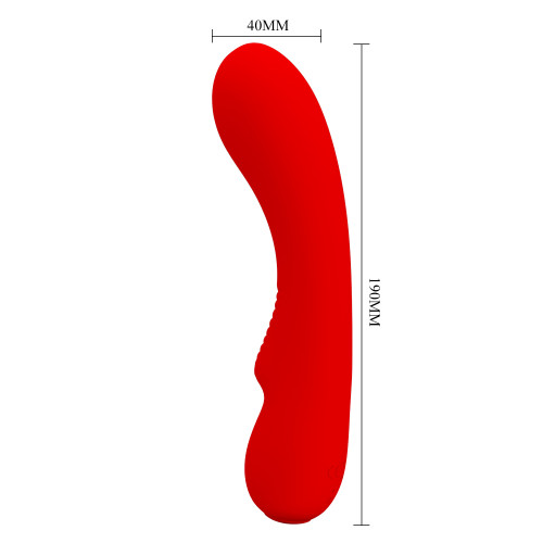 Перезаряжаемый изогнутый вибратор для точки G Pretty Love Matt Super Soft Silicone красный