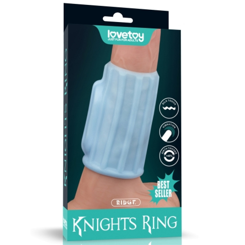 Рельефная вибронасадка на пенис Vibrating Ridge Knights Ring