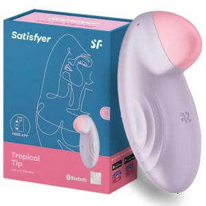 Перезаряжаемый смарт-стимулятор с вибрацией сиреневый Tropical Tip Satisfyer