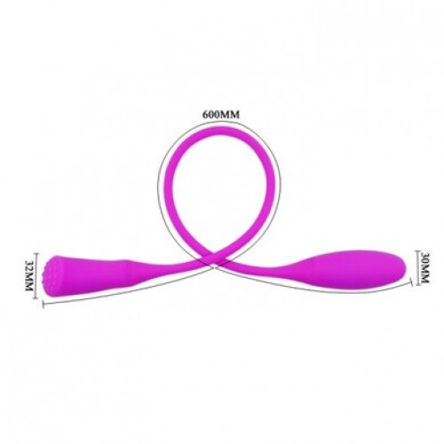 Гибкий двойной вибратор-«змейка» для пар Snaky 2 Vibe Pretty Love